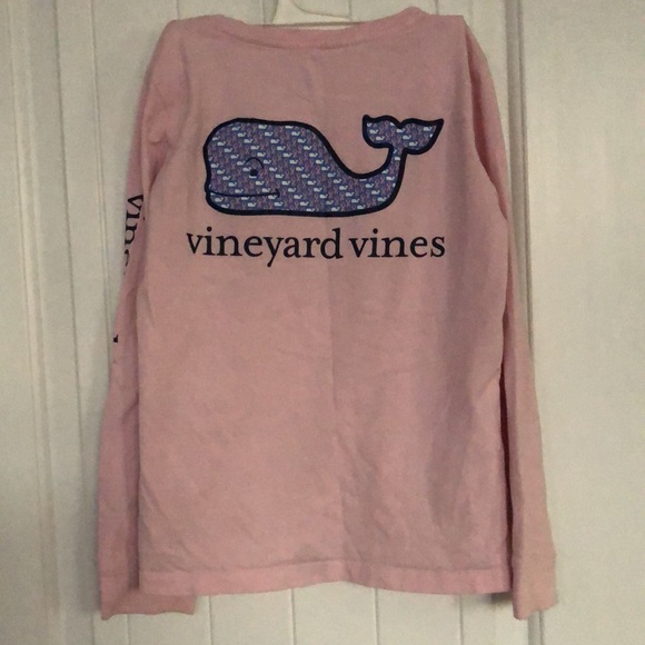 Vineyard Vines Pink Long Sleeve Shirt kids size medium in good shape - Picture 4 of 5